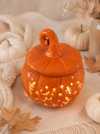 Quemador de wax melts Calabaza Naranja de cerámica, vista superior de Casa Calma