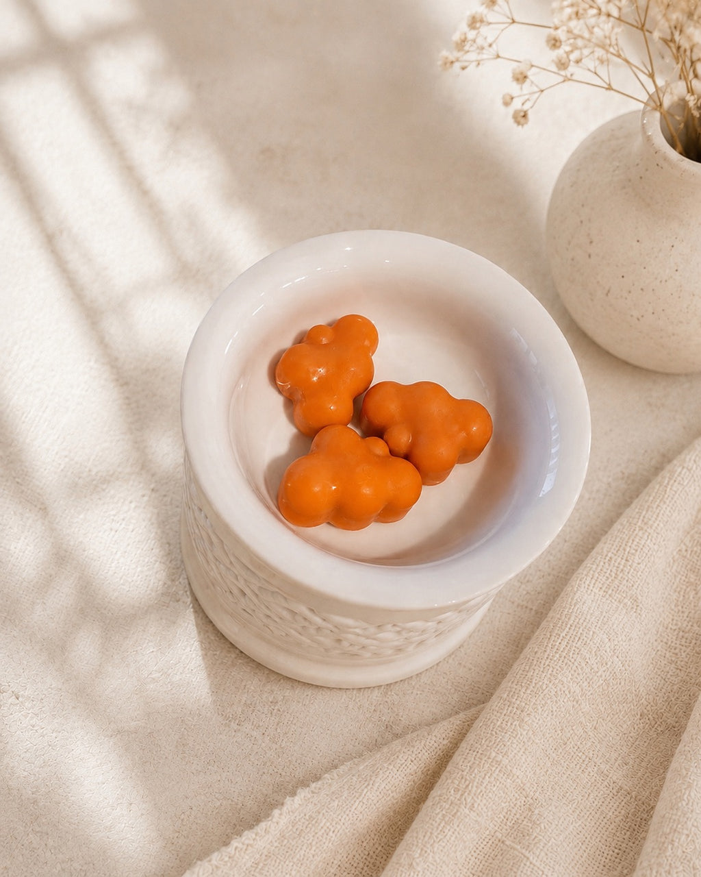 Quemador de wax melts Celosía de cerámica, vista superior de Casa Calma