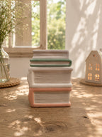 Quemador de wax melts Libros de cerámica, vista lateral | Casa Calma