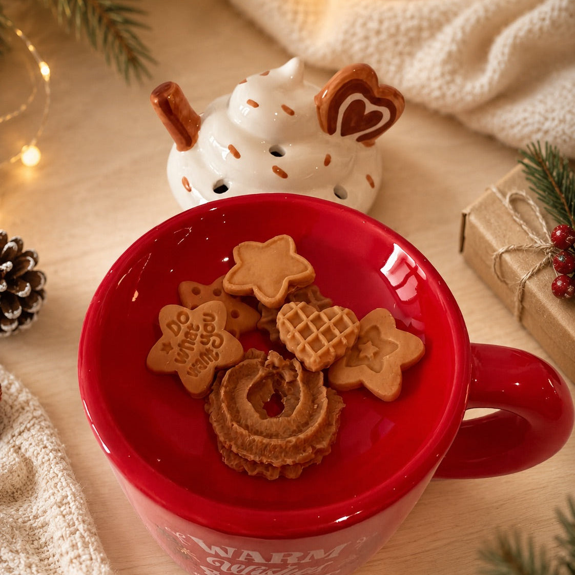 Quemador de wax melts Taza de Navidad, vista superior de Casa Calma