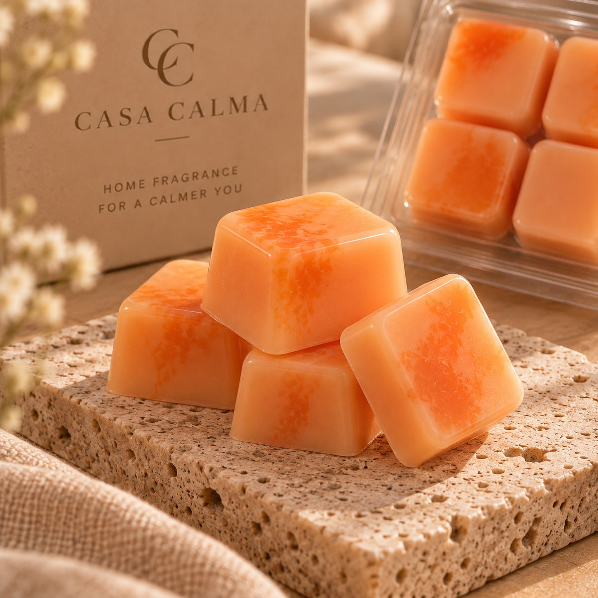 Piezas de la tableta de wax melts Mandarina & Champán de Casa Calma