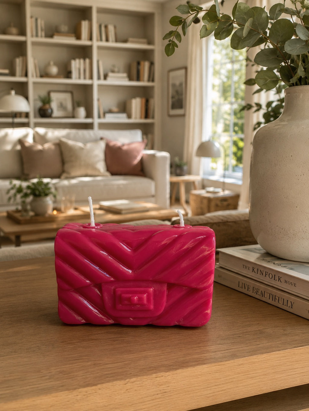 Vela Bolso Escultura en ambiente lifestyle | Casa Calma