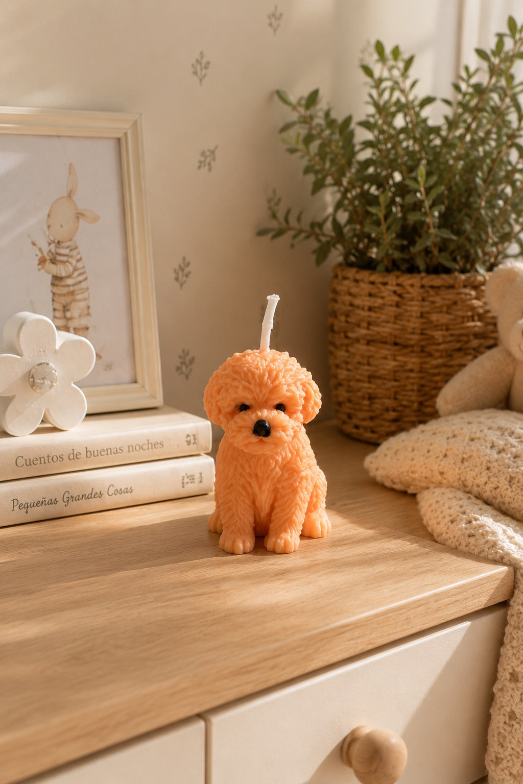 Vela Perrito Escultura en ambiente lifestyle | Casa Calma