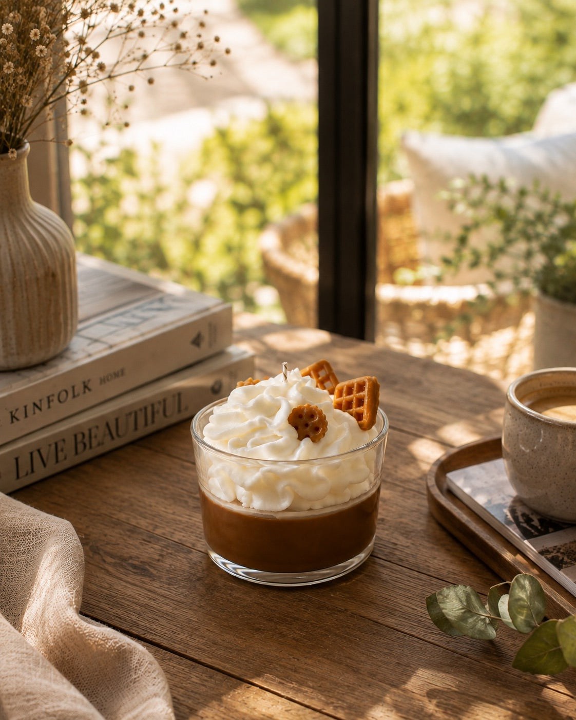 Vela Tarta de Chocolate de Casa Calma en ambiente del hogar