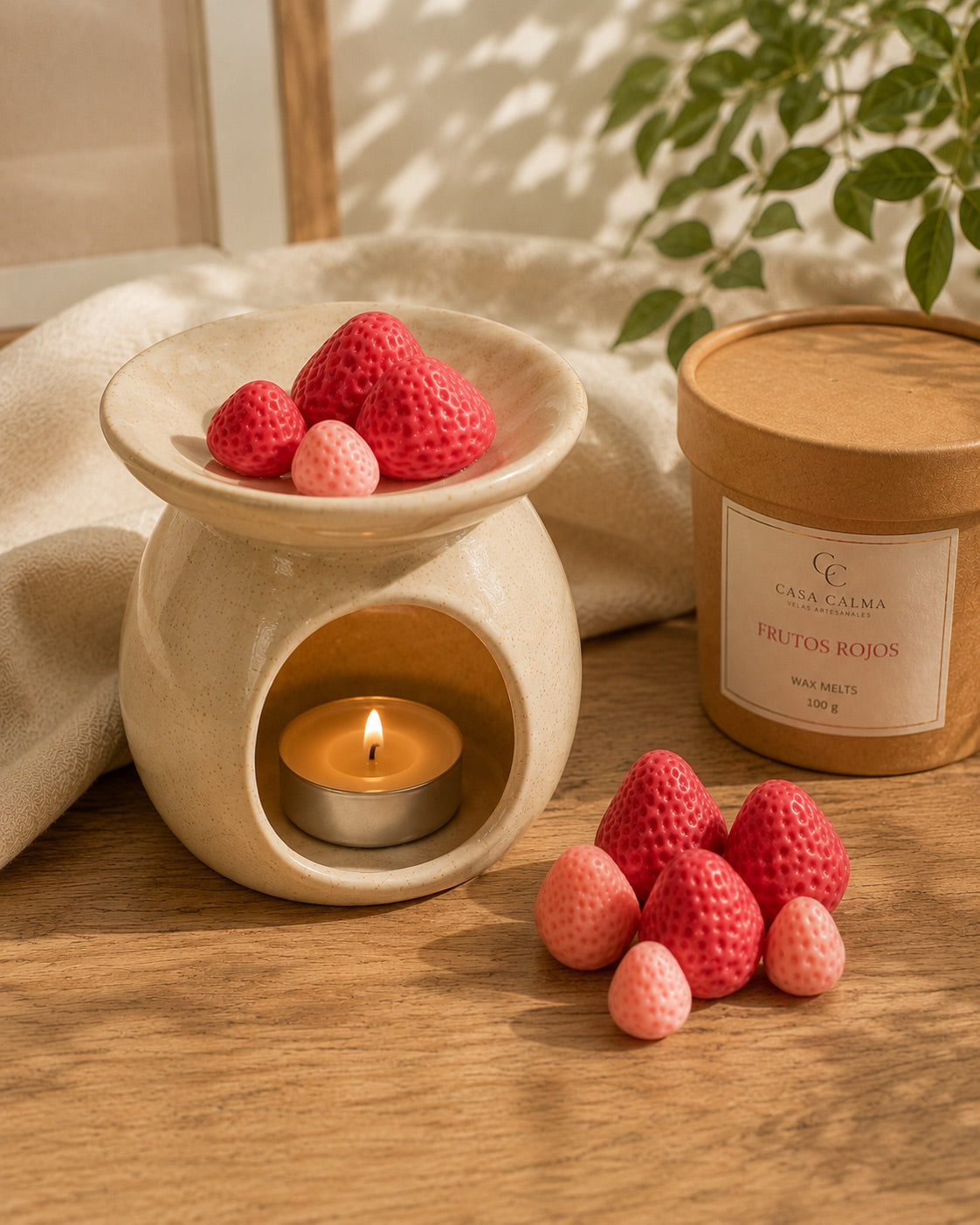 Wax Melts Frutos Rojos Casa Calma en quemador