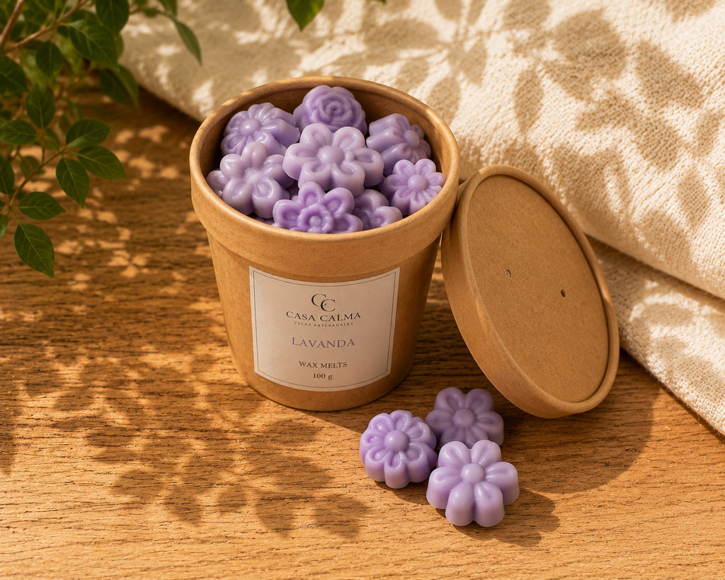 Wax Melts Lavanda Casa Calma bote abierto