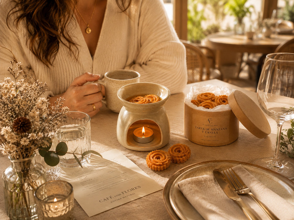 Wax Melts Tarta de Manzana y Canela Casa Calma en ambiente lifestyle