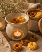 Wax Melts Vainilla y Coñac Casa Calma en quemador