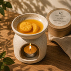 Wax melts Tarta de Limón de Casa Calma derritiéndose en quemador